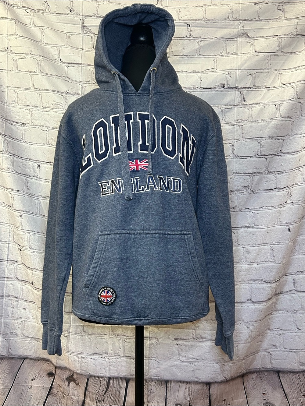 London England Hooded Sweatshirt - Blue